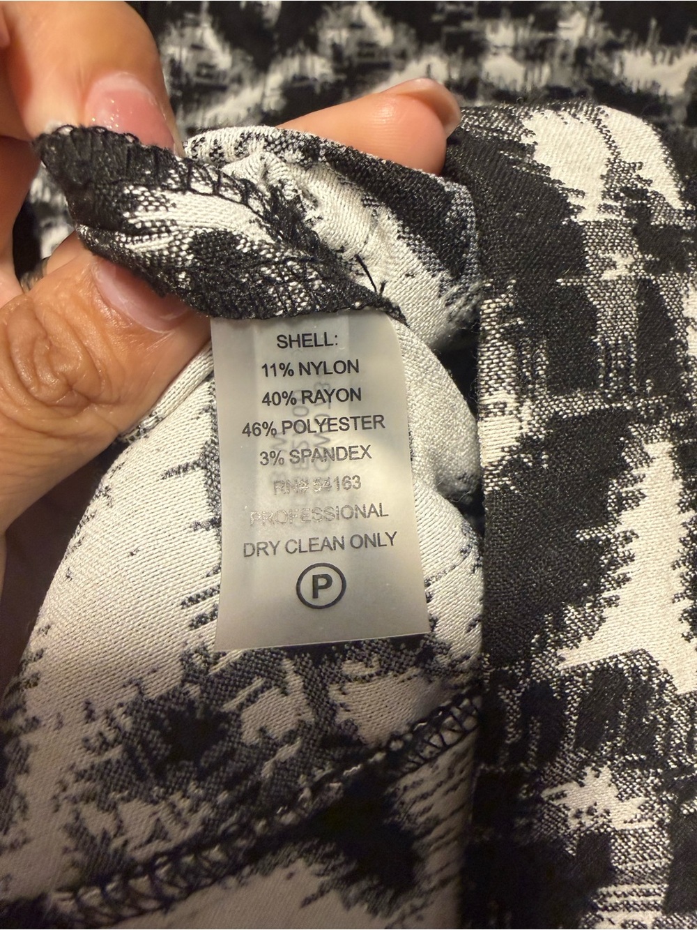 Calvin Klein Black and White Patterned Midi Sheath Dress - Picture 4 of 5